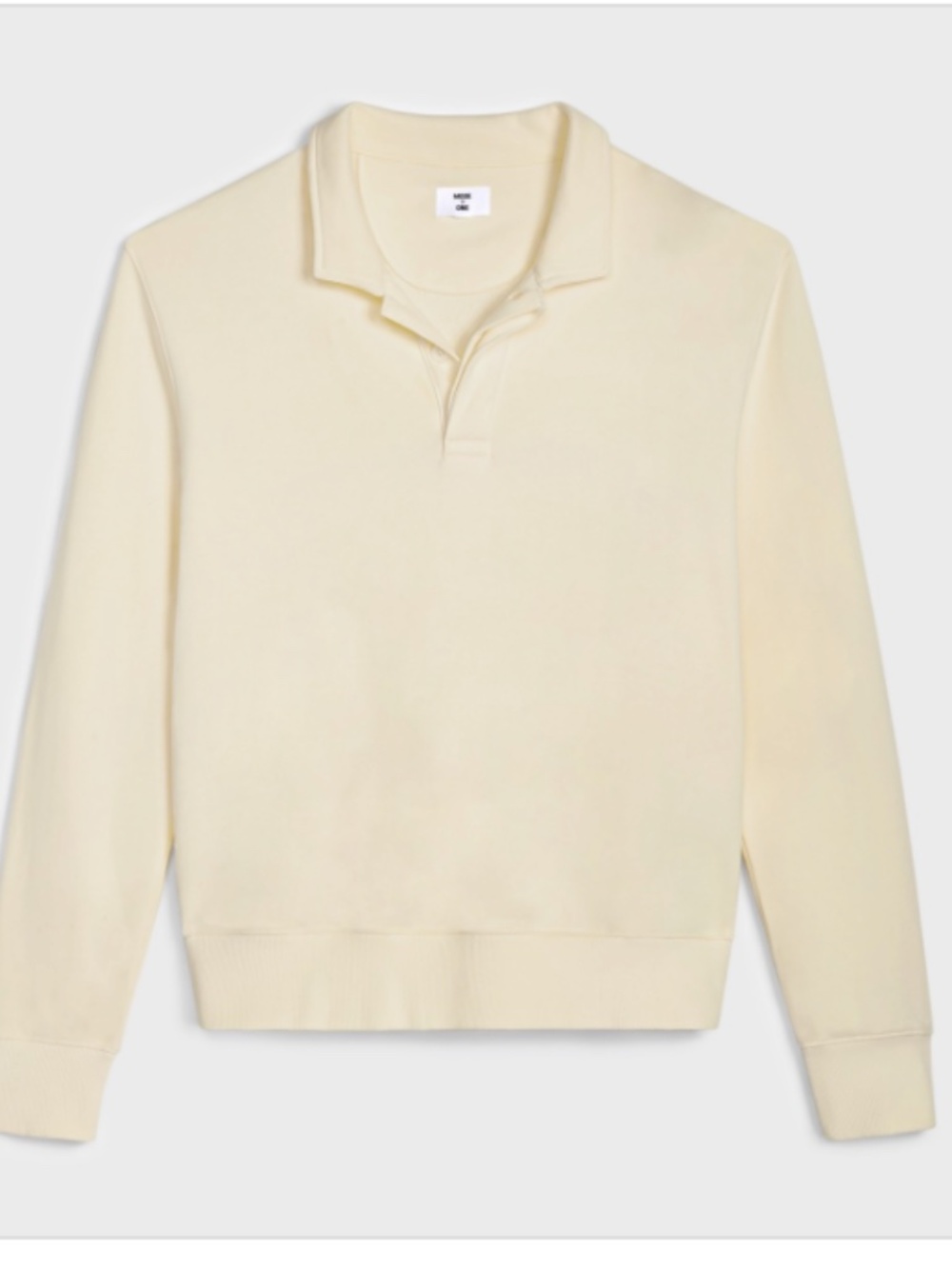 Mode of One Men's Relaxed-Fit Long-Sleeve French Terry Polo Shirt, SIZE XL NWT